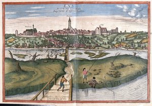 Enns, Avusturya (gravür by Georg Braun and Hogenberg Franz