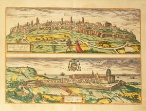 Georg Braun tarafından Dünya Haritasından Orvieto ve Loreto, Umbria ve Marche bölgesinin Haritası by Georg Braun and Hogenberg Franz