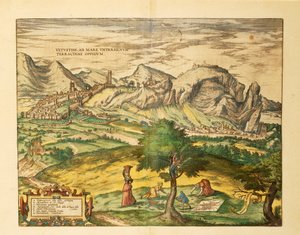 Georg Braun tarafından Dünya Haritasından Terracina, Lazio bölgesi Haritası by Georg Braun and Hogenberg Franz