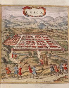 Peru, Cuzco şehri, Georg Braun tarafından gravür by Georg Braun and Hogenberg Franz