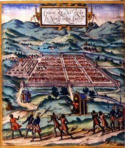 İnka uygarlığının ana merkezi Cuzco. Atlas de Braun ve Hogenberg by Georg Braun and Hogenberg Franz