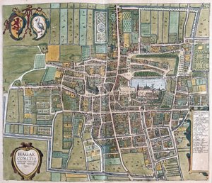 Lahey, Hollanda (gravür by Georg Braun and Hogenberg Franz