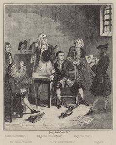 Jack Sheppard için çizim (gravür) by George (after) Cruikshank