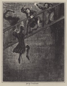 Jack Sheppard için çizim (gravür) by George (after) Cruikshank