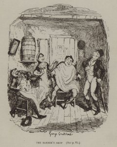 Berber Dükkanı (gravür) by George (after) Cruikshank
