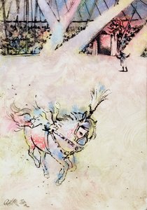 Sirk Atı, (gesso tahtasında mürekkep ve guaj). by George Adamson