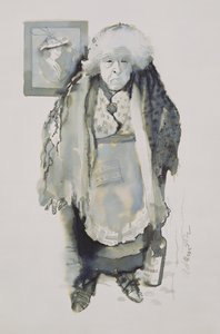 Margaret: Bir şeyler yapmalılar, 1969 (gemide kalem ve yıkama) by George Adamson
