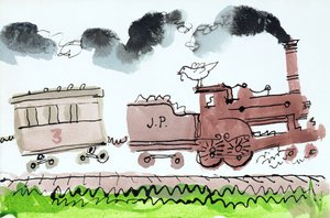 Buharlı Tren, Bölüm I, 1952 (Hint mürekkebi ve kalem ve kağıt üzerinde yıkama)