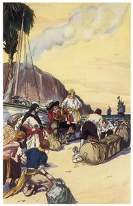 Korsan Henry Morgan, George Albert Williams (1875-1932) 1914 tarafından yazılan “Panama Korsanları veya Amerika Korsanları”ndan Maracaibo İllüstrasyonunun hazinesini paylaşıyor