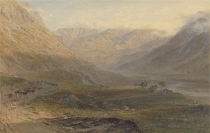 Nant Ffrancon, Kuzey Galler, 1862 (grafit, wc, kağıt üzerinde kazıma ve sakız)
