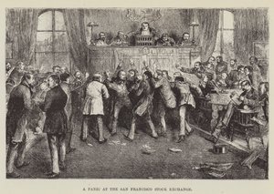 San Francisco Menkul Kıymetler Borsasında Panik by George Augustus Sala