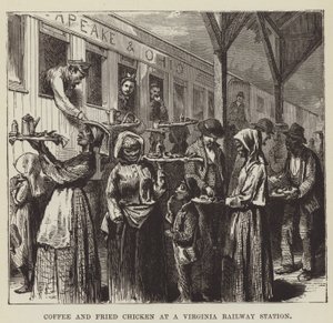 Virginia Tren İstasyonunda Kahve ve Kızarmış Tavuk by George Augustus Sala