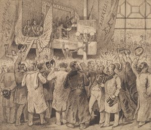 Amerikan Barında Kutlayan Kargalar by George Augustus Sala