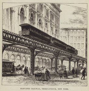 Yükseltilmiş Demiryolu, Üçüncü Cadde, New York by George Augustus Sala