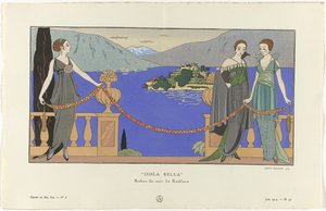 Gazette du Bon Ton, 1914 - No. 6, Pl. 57: Isola Bella/ Redfern imzalı gece elbiseleri (nesne üzerindeki başlık)