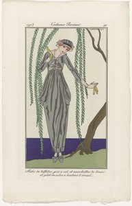 Journal des Dames et des Modes, Kostümler Parisiens, 1913, No. 91: Tafta elbise (...)