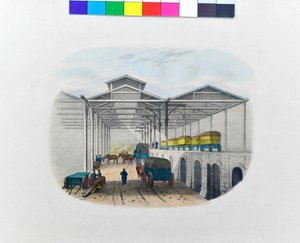 Yük Aktarma Deposunun Görünümü, c.1830 (kağıt üzerine taş baskı) by George Barnard