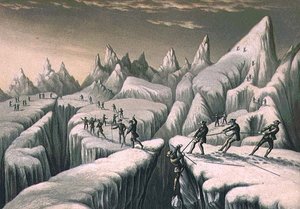 Glacier du Tacconnay (baskı) by George Baxter