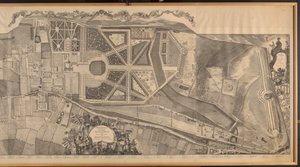 Kraliyet Sarayı ve Bahçeleri, Hyde Park ve Knightsbridge'in Planları ve Yükseklikleri ile Kensington Bölgesinin Topografik Bir Araştırması by George Bickham