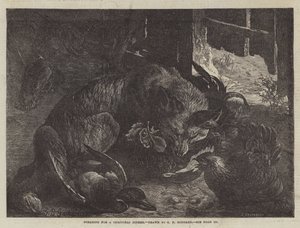 Noel yemeği için yiyecek arama by George Bouverie Goddard
