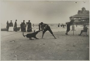 Boy and Dog, Iron Pier, Coney Island, Brooklyn, c.1885 (basılı jelatin gümüş baskı)