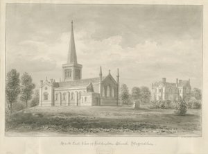 Hilderstone Kilisesi: sepya çizimi, 1841