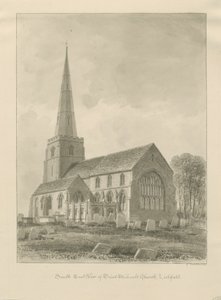 Lichfield - St. Michael Kilisesi: sepya çizimi