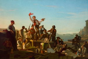 Limanda Neşeli Flatboatmen by George Caleb Bingham