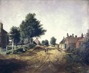 Hollym Köyü, Holderness, c.1885 (tuval üzerine yağlıboya) by George Cammidge