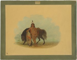Atını Dinleyen Bir Cheyenne Savaşçısı by George Catlin