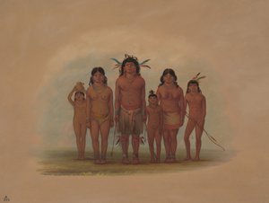 Bir Connibo Kızılderili Ailesi, 18541869. by George Catlin
