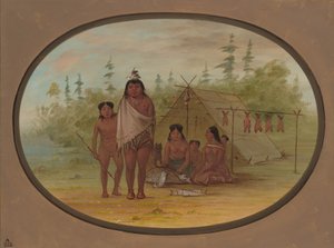 Ailesi ile Bir Flathead Şefi, 18551869. by George Catlin