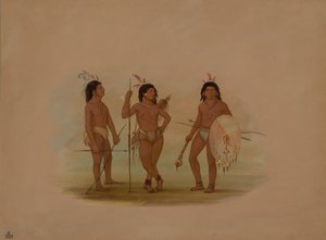 Bir Puelchee Şefi ve İki Genç Savaşçı, 18541869. by George Catlin