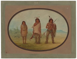 Bir Yuma Şefi, Kızı ve Bir Savaşçı by George Catlin