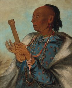 Ah-tón-we-tuck, Horoz Hindi, Duasını Tekrarlıyor by George Catlin