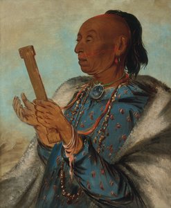 Ah-tón-we-tuck, Horoz Türkiye, Duasını Tekrar Etmek, 1830. by George Catlin