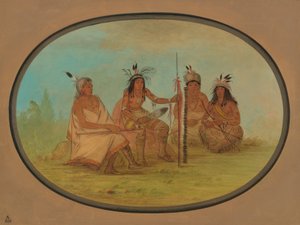 Yaşlı Bir Ojibbeway Şefi ve Üç Savaşçı, 18611869. by George Catlin