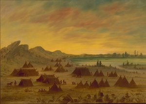 Bir Apaçi Köyü, 18551869. by George Catlin