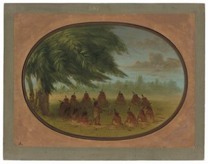 Bir Hint Konseyi - Sioux by George Catlin