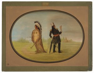 Medeniyet öncesi ve sonrası Assiniboine Şefi by George Catlin