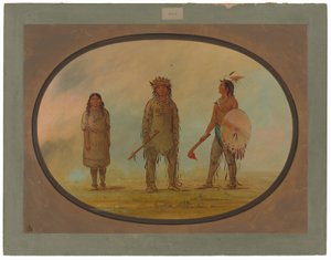 Athapasca Şefi, Karısı ve Bir Savaşçı by George Catlin