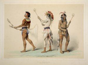 Ball Players, from Catlins North American Indian Portfolio. Hunting Scenes and Amusements of the Rocky Mountains and Prairies of America, pub. 1845  by George Catlin