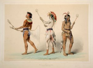 Top Oyuncular, pub. 1845 renkli litografi. by George Catlin