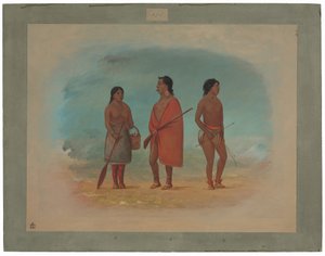 Botocudo Şefi, Karısı ve Genç Bir Adam by George Catlin