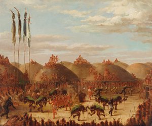 Boğa Dansı, Mandan O-kee-pa Töreni, 1832. by George Catlin