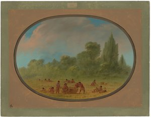 Yabani Çilek Toplama Caddo Kızılderilileri by George Catlin