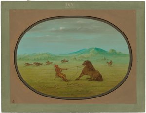 Vahşi Atları Yakalamak - Pawnee by George Catlin