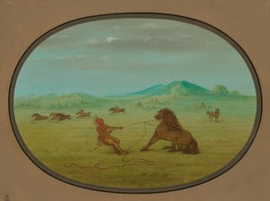Yabani Atları Yakalamak - Pawnee, 18611869. by George Catlin