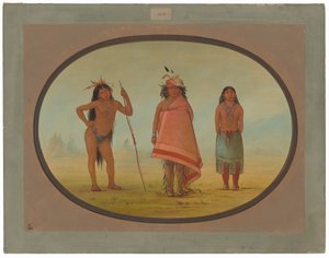 Cochimtee Şefi, Karısı ve Bir Savaşçı by George Catlin