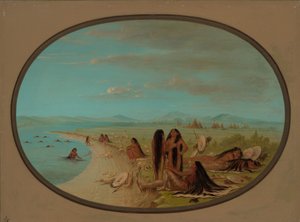 Karga Savaşçıları Yıkanıyor, 18611869. by George Catlin